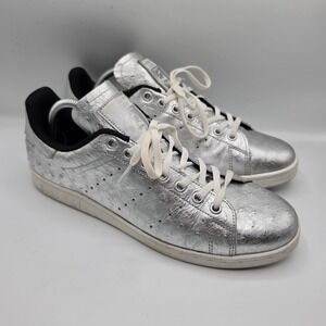 Adidas Originals Stan Smith Metallic Silver Ostrich Embossed Mens Sneakers 10